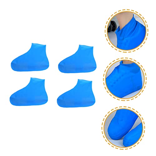 2 pares de protectores de zapatos engrosados resistentes al agua para hombres y mujeres, accesorio conveniente para días lluviosos miniatura 6