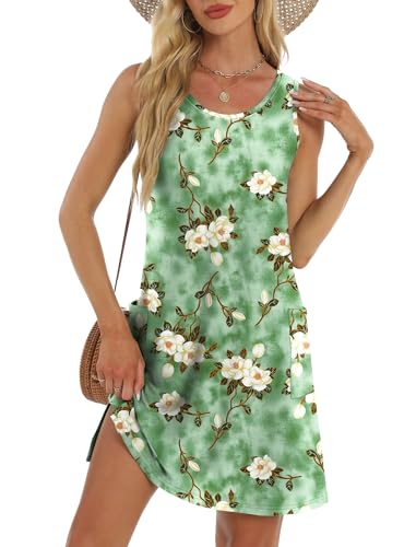 Image of BKRIVE Coverup Summer Dresses for Women 2026 Eyelet Casual Loose Sleeveless Sundresses Tank Dresses with Pockets