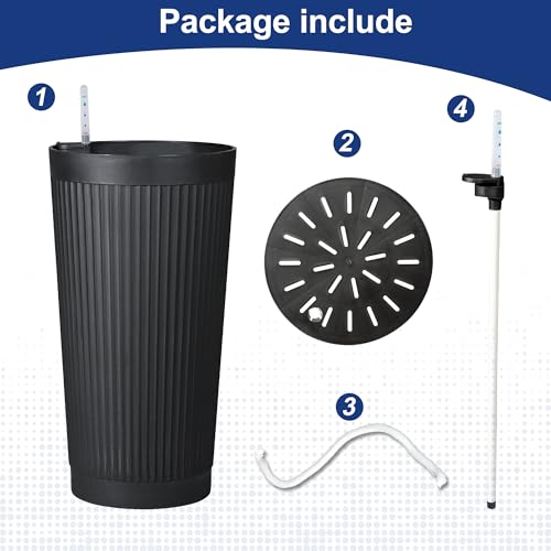 FENCY 2Pack 24IN Self Watering Planter for Indoor Plants, Plastic Large Planter for Outdoor Plants, Water Level Indicator& Spacious Reservoir Flower Planter Decorative(Black) - Image 6