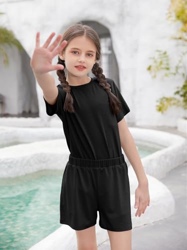 Image of Girls Outfits Short Sleeve Tshirts and Shorts Set Summer Clothing