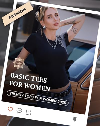 GAYHAY 3 Pack Basic Tees for Women - Crew Neck Slim Fit Tight T Shirts Cute Y2K Trendy Crop Tops Clothes for Casual Summer3