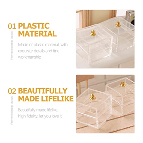 HOMSFOU 5 Pçs Casa De Bonecas Caixa Em Miniatura Mini Recipientes De Armazenamento Transparentes Cai