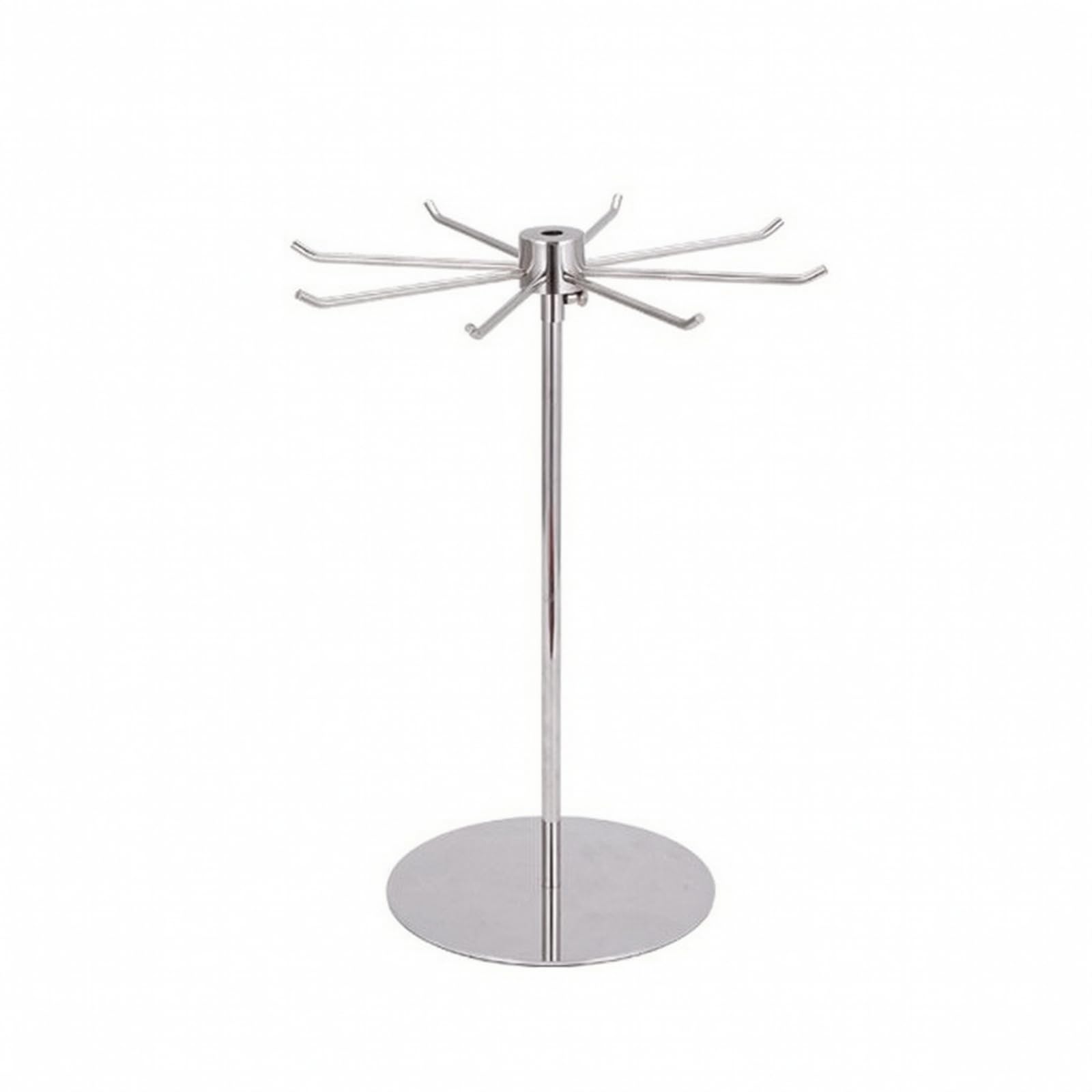 Portagioie Girevole con Ganci Elegante, Effetto Specchio, 1 Livello, Altezza Fissa di 80 Cm
