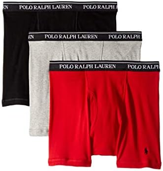 POLO RALPH LAUREN Classic Fit w/Wicking 3-Pack Boxer Briefs Andover Heather/Rl2000 Red/Black LG
