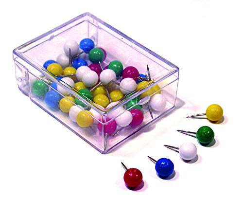 ALEVAR 1368/2BL Lot de 100 punaises de Dessin pour Tableau Blanc en liège Multicolore avec Pointe en Acier et tête Ronde en Plastique Cover