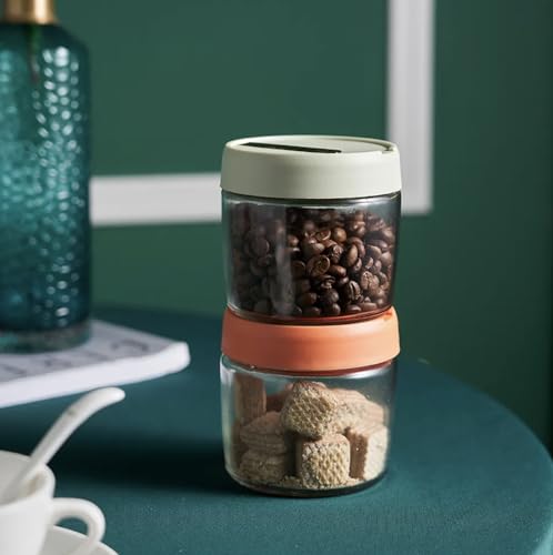 Image of HOMIES Kitchen Airtight Storage Jars Glass Moisture-proof Storage Box Grain Kitchen Storage Containers Canister, 500 ml (1 PC)