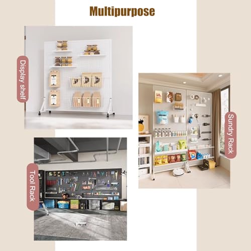 Genérico Estante de Pared para Herramientas, Panel Perforado, Almacenamiento de Brocas, Juego de Llaves, Soportes, Paneles Perforados, Estante de exhibición Blanco para refrigerios, Carrito de conten