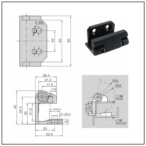 Charnière de porte porteuse pour armoire de commande et boîte de distribution