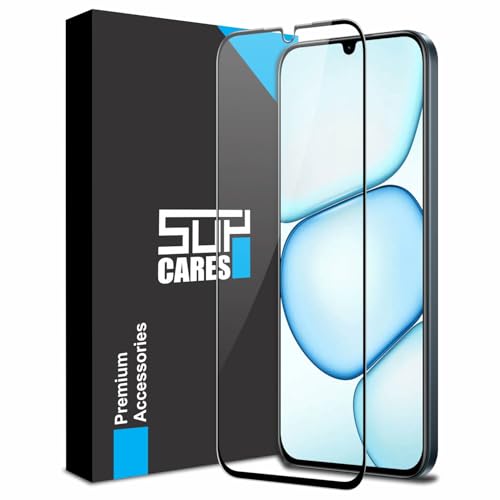 Image of SupCares Tempered Glass for Realme C83 (6.7 Inch) With Installation Kit | 9H Edge to Edge Screen Protector | Black