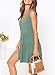 MITILLY Women's Summer Sleeveless V Neck Button Down Casual Pocket Swing Short Dress Medium Light Green