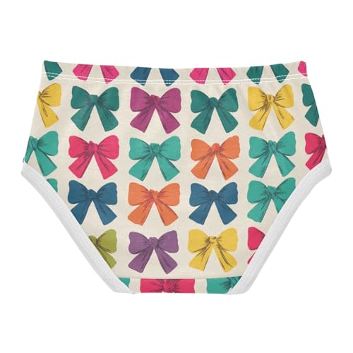 Wusikd Colorful Bows Girls' Underwear Cotton Girls Briefs Soft Toddler Underwear 2T2