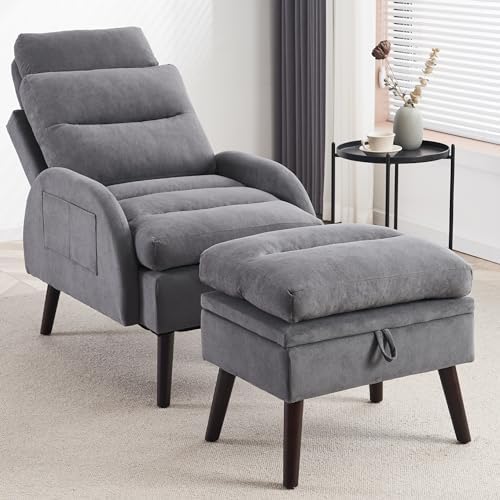 HCHAIRH Accent Chair with Ottoman, Comfy Reading Chair and Ottoma...