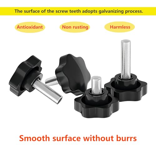 Ctyjia 4 Stück Klemmknopf Flügelschraube M6 x 10mm Sternschraube, Sterngriff Schrauben, Klemmknopf für Werkzeugmaschine, Elektronische Geräte