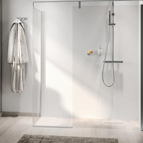 Selbstklebende Silikon-Wasserstopstreifen, spritzwassergeschützte Streifen für Duschen, wasserdichte Barrieren für begehbare Duschböden, Duschschwellen für nass und trocken (grau, 200cm)