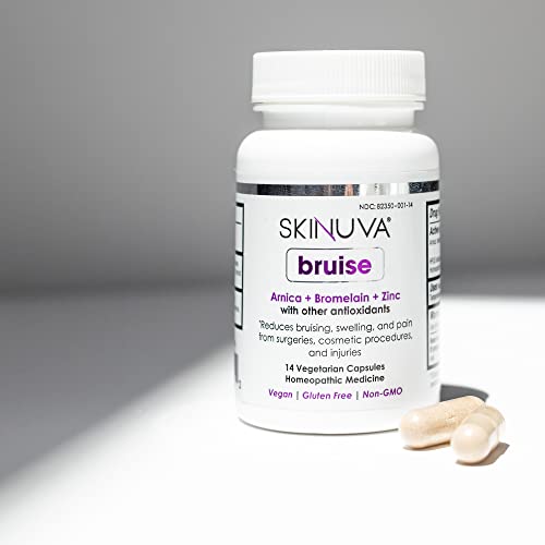 Skinuva® Bruise, Arnica + Bromelain + Zinc Supplement For Bruising And Swelling, Homeopathic Bruise Remedy - 14 Capsules #TOP6