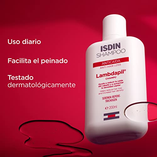 ISDIN Lambdapil Champú Anticaída Ayuda a Reducir la Caída Excesiva del Cabello y a Aumentar su Densidad, Cabello Fuerte y con Aspecto Saludable, 200 ml - imagen 5