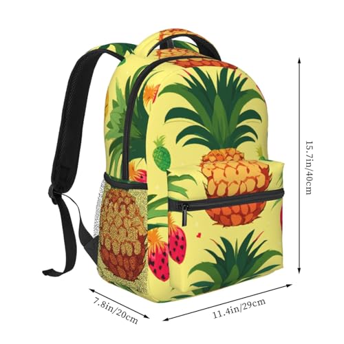 Mochila de senderismo EdWal con estampado de piña e impermeable para ordenador 2