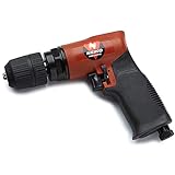 NEIKO 30096A 3/8' Air Drill | Composite Reversible Pistol Grip with Keyless Chuck | 90 PSI / 1800 RPM