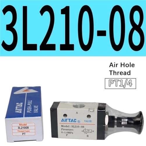 Vanne manuelle 3L210-08 interrupteur pneumatique push pull distributeur air - 3