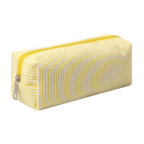 OZAOZ Cute Pencil Case Capacity Pencil Pouch Aesthetic Pen Bag Office Stationery Organizer Simple Sturdy Multifunctional Cosmetic Pouch (yellow) by OZAOZ - Used condition - US$11.88