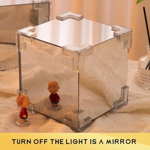 Image of Tulip Night Light,Led Decorative Nights Lamp for Bedroom,Handmade DIY Magic Cube Flower Table Lamp and Mirror 2 in 1,21 Flowers Birthday Gifts