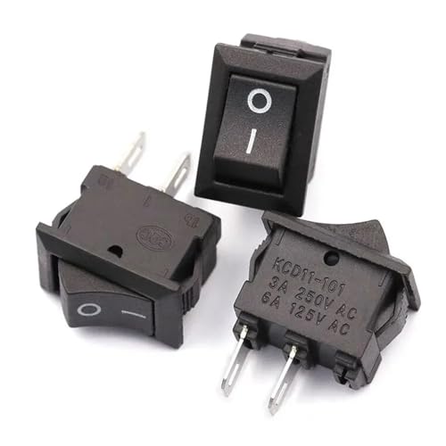 Mini interrupteur bouton-poussoir KCD11 3A 250V bipolaire pour montage 10x15