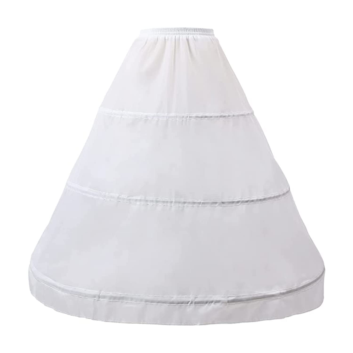 aakriti Women's 3-Hoop A-Line Floor Length White Polyester Petticoat, XL-picture-57