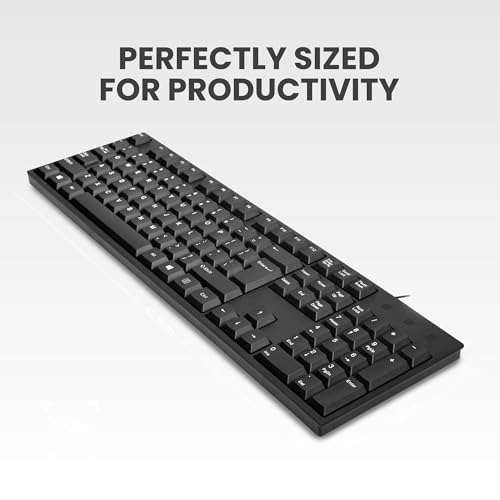Image of G-103 Wired USB Office Keyboard with 104 Keys, Ergonomic Angled Design, Full-Size Keys for Comfortable Typing, Durable & Spill-Resistant for Daily Office & Home Use