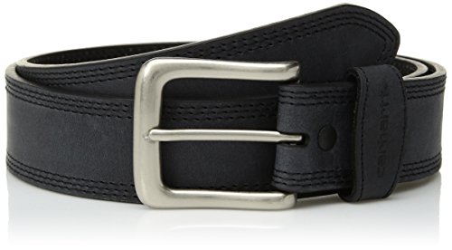 Carhartt Men's Standard Signature Casual Belt, Black with Antique Nickel Finish, 40