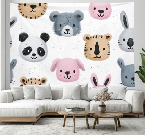 Tapisserie murale grand panda blanc pour créer un coin lecture cosy en chambre enfant