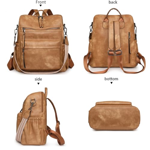 Image of Women's Fashion Backpack Purse for Women Leather Multipurpose Design Ladies Shoulder Bag Travel bag Satchel Handbags