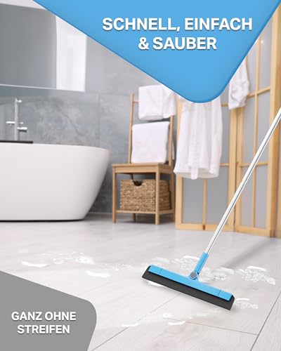 NAVIRA I Verstellbarer Wasserschieber (62 cm - 154 cm) I Ideal als Abzieher und Bodenabzieher alle Oberflächen I Beweglichkeit durch 180° Wischkopf I Extra langlebiger Wasserabzieher