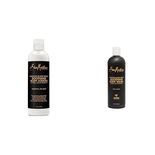Miniatura 10 de Sheamoisture Loción corporal calmante para piel problemática loción de jabón negro africano con manteca de karité 13 onzas