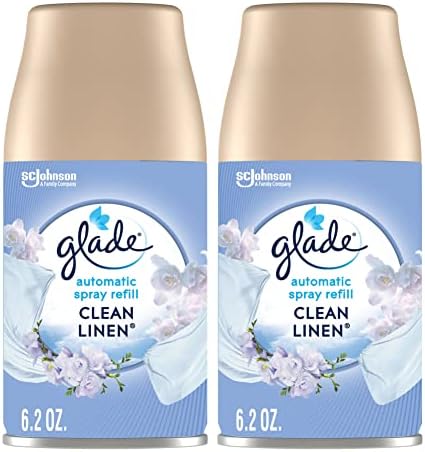 Glade Automatic Spray Refill, Air Freshener for Home and Bathroom, Clean Linen, 6.2 Oz, 2 Count