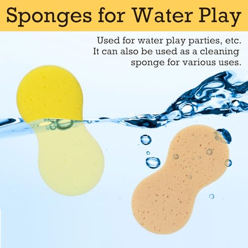 Image of Vesici 60 Pcs Large Wash Sponge for Field Day Car Wash Water Games Large Car Sponge for Household Cleaning and Water Games