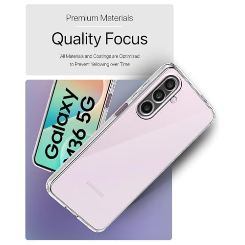 Image of Amazon Brand-Solimo Mobile Cover for Samsung Galaxy M36 5G / F36 5G (Soft & Shockproof Back Case with inbuilt Cushioned Edges), Clear