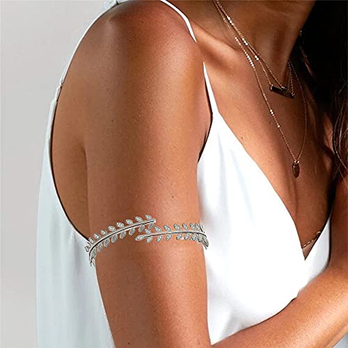 WAINIS 9 PCS Pieces Arm Cuff Upper Arm Band Cuff Bracelet Bangle for Women Silver Gold Adjustable Armband Set2