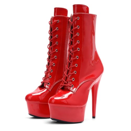 Image of WUXIN H&P 6 in Pole Dance Boot Shoes For Women,Exotic Stiletto Shoes Platform,Stiletto Platform Pole Dancing Ankle Boots Heels