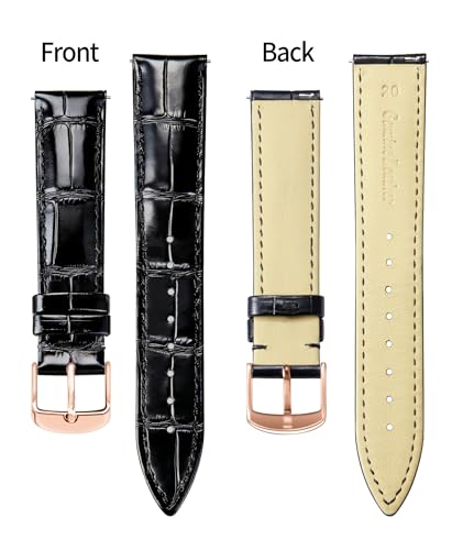 Image of BINLUN Leather Watch Band Genuine Calfskin Replacement Watch Strap Quick Release Crocodile Pattern 10 Colors 13 Sizes for Men Women(10mm,12mm,14mm,16mm,17mm,18mm,19mm,20mm,21mm,22mm,23mm,24mm)