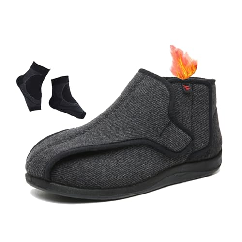 Orthopaedic Diabetic Shoes, Fattening and Widening Warm Winter Thermal Adjustable Diabetic Shoes for Men, Casual Orthotic Plantar Fasciitis, for Swollen Feet and Plantar, Fasciitis