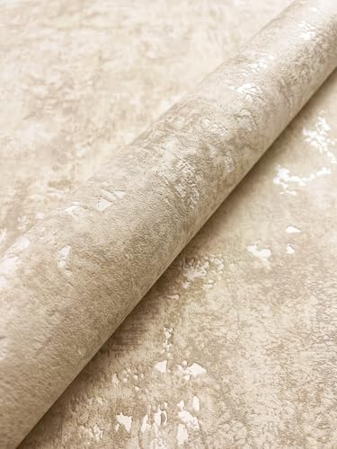 Papel pintado beige cemento mate para tapar imperfecciones de pared 3