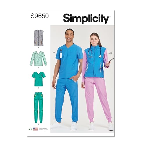 Simplicity SS9650A Unisex Scrub A (XXS-XS-S-M-L-XL-XXL)