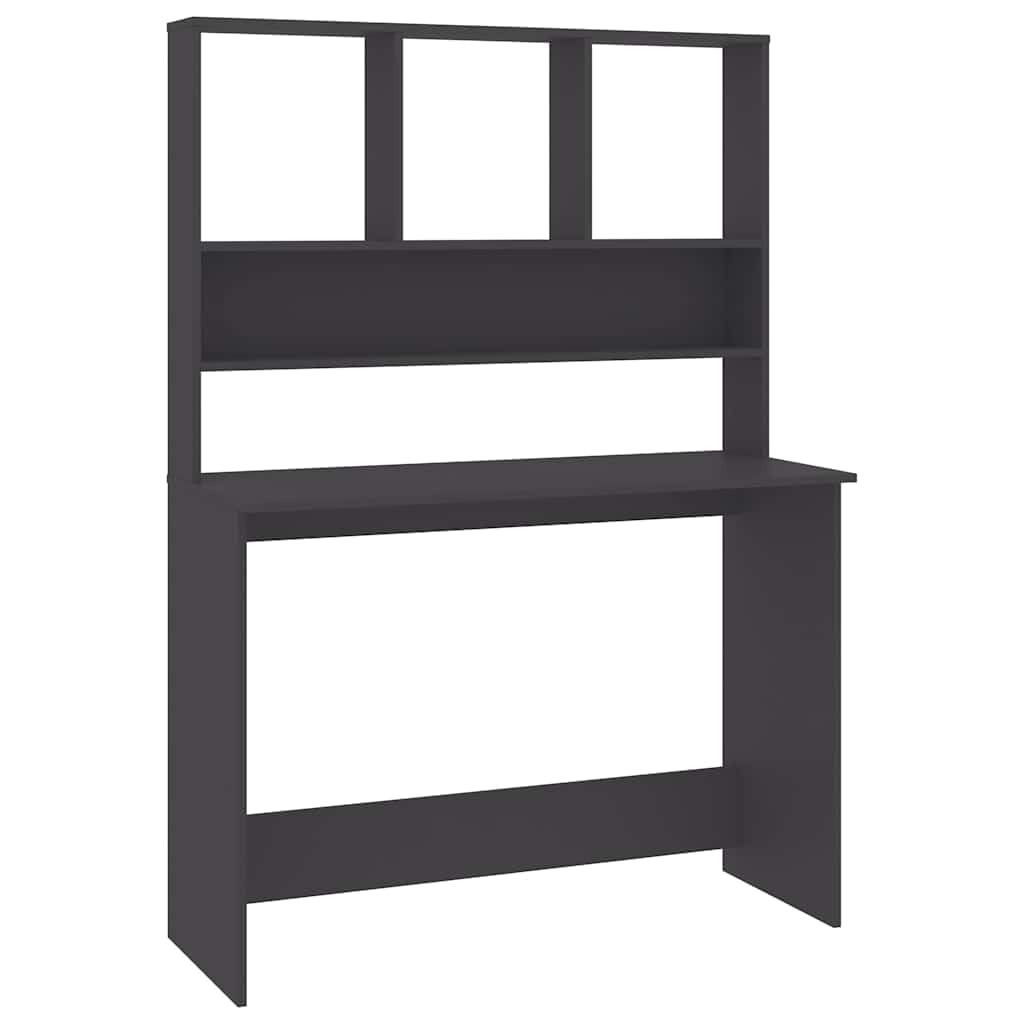 Scrivania con Ripiani Grigio 110x45x157 cm Legno Ingegneria
