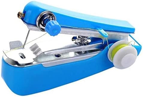 Handheld Sewing Machine,Portable Needlework Cordless Mini Hand-Held Clothes Fabrics Sewing Machine,Essentials for Home Quick Repairing and Stitch Handicrafts,Easy to Use,Blue
