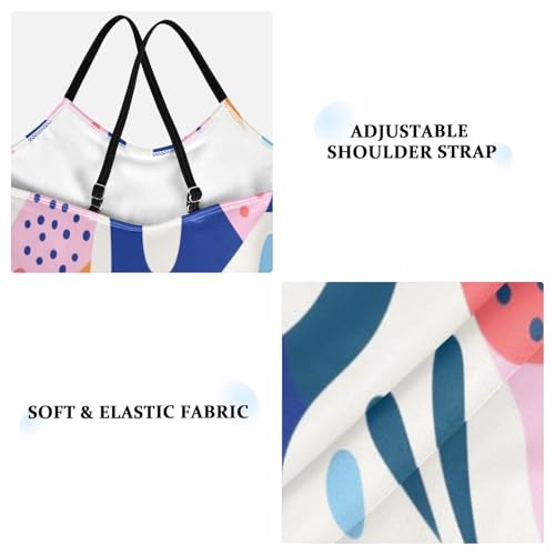 Abstract Cartoon Pattern Girls One-Piece Swimsuit Beach Bathing Suit3