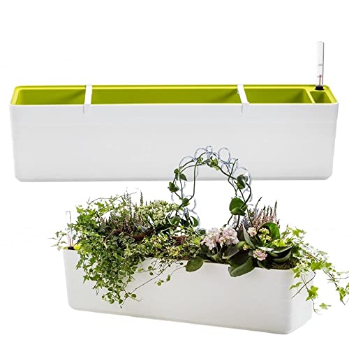 Pulverbeschichteter Stahl Fenstergitter MIHIMO Design Fensterbank-Absturzsicherung  Flora - Blumenkasten Halterung Aus Pulverbeschichtetem Stahl, Verstellbar  114-132 Cm, Fr Auenfensterbnke Balkonkasten Halterung