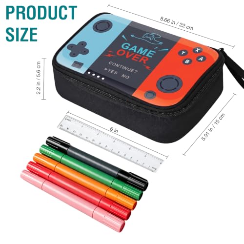 Image of Gamer Pencil Case for Boys - Large Kids Pencil Pouch with 4 Compartments, Wide Zipper Opening, Durable Wipable Fabric Easy to Clean, Soft School Supplies Box for Grades 1-6, Fits All Gear