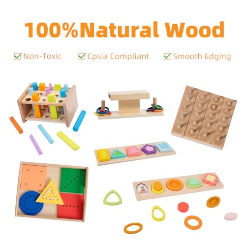 Image of Adena Montessori Play Kit for 22-24 Months Baby Developmental Playset for Toddlers Preschool Learning Toys, Medium