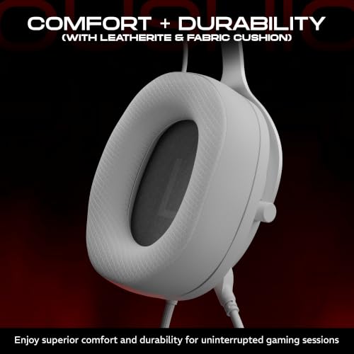 Image of daWg HeadBug G30 Wired Gaming Headset, 50mm Neodymium Drivers, Virtual 7.1 Surround Sound, Hi-Res Audio, Flexible Gaming Mic, Audio Controls, RGB LED, Soft Ear Cushions, Windows Software (White)