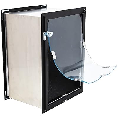 Wall Model | Cat & Dog Doors | Adjustable Tunnel Fits Up to 10" Wide Walls | Energy Efficient Double Vinyl Flaps | Locking Security Cover | Skilled Install Required | Steel Corners | Hale Pet Door